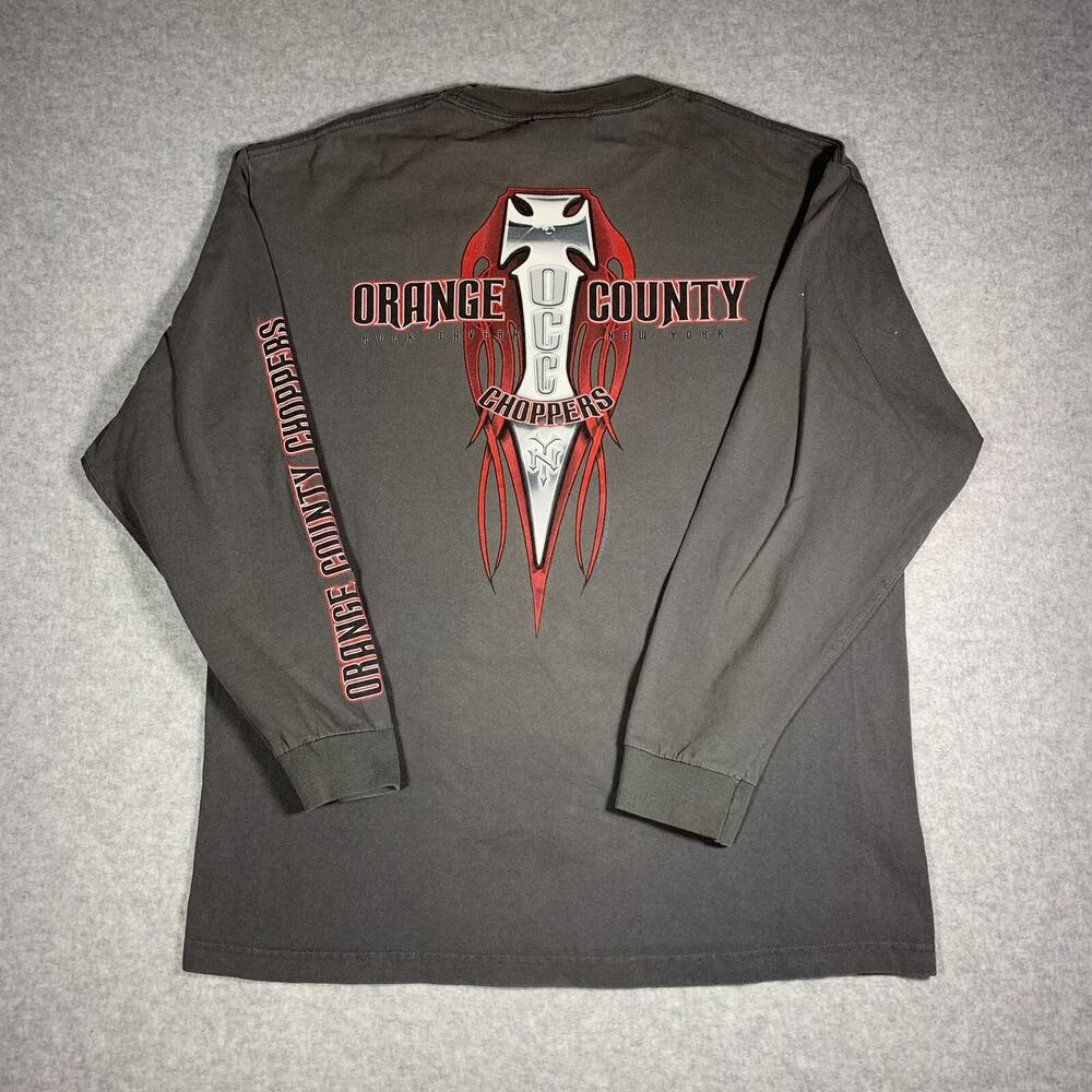 VTG Orange County Choppers Long Sleeve T-Shirt Men’s Size Large Biker Flames